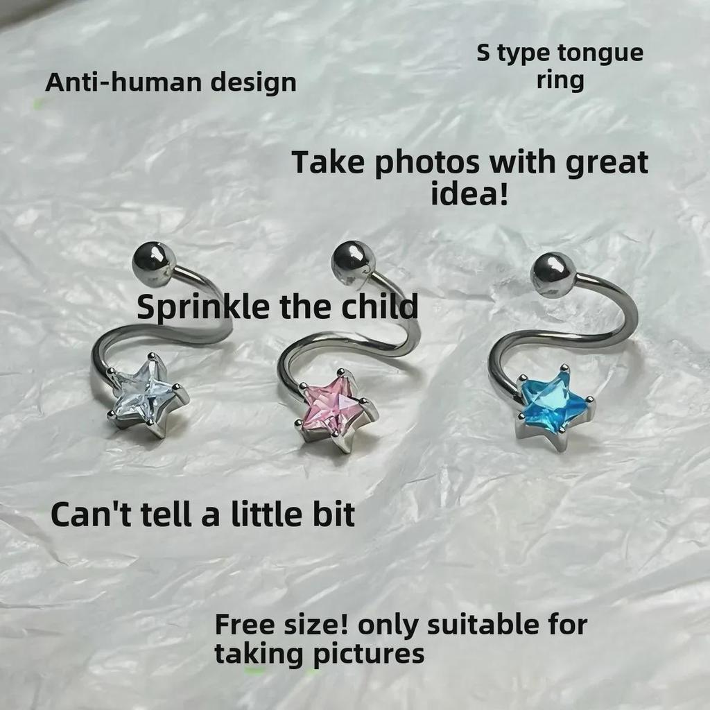 Piercing de langue en acier titane de type S Satan's Child