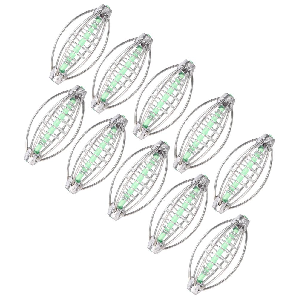 10ks Nerezové pružinové rybářské krmítko Držák klece na návnadu Příslušenství s přívěskem