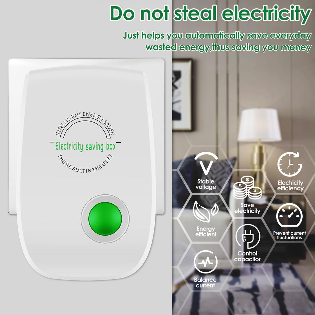 Electricity Energy Saver Electricity Saving Box 90-250V Green Energy-saving Electrical Socket Adapter Compatible with US Plug