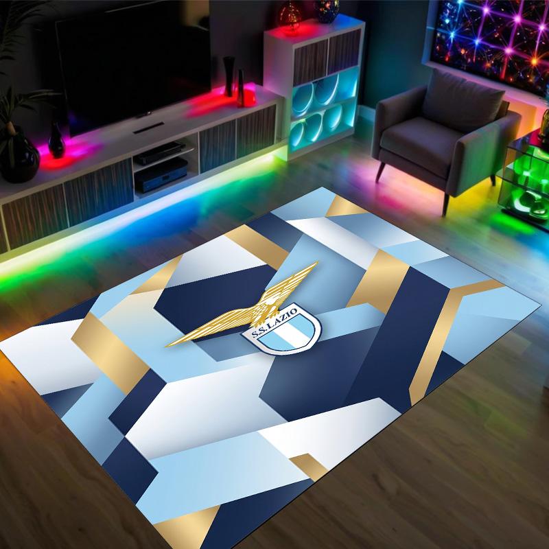 Lazio FC Design Crystal Velvet Carpet Cozy Non?Slip Printed Rug For Bedroom Living Room Entrance