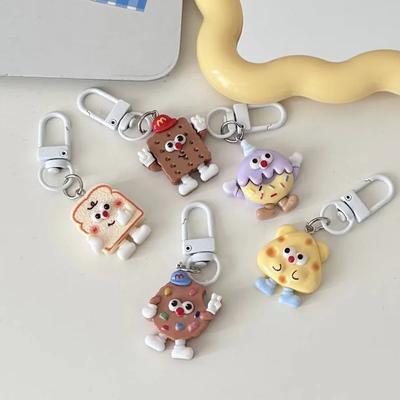 Simulation Cookies Cute Keychain Fun Food Game Pendant Cheese Biscuit Modeling Bag Accessory DIY Cute Lanyard Keyring