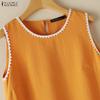 ZANZEA Women Casual Round Neck Summer Sleeveless Tank Dress