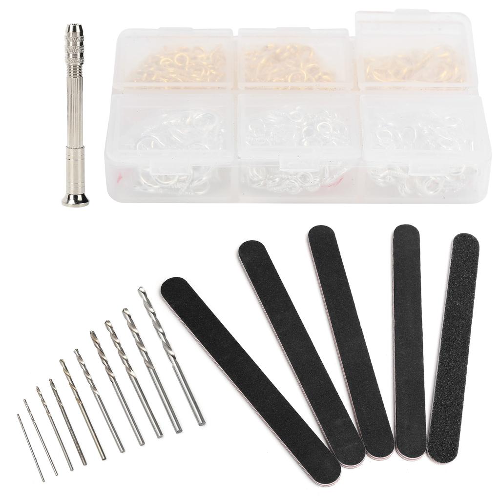 Pin Vise Hand Drill Eye Screw Drill Bit Set DIY Craft Jewelry Pendant Making Accessories