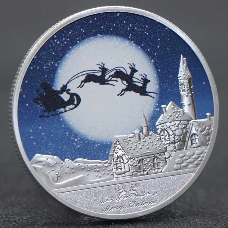 

Christmas Eve commemorative coins, snowman coins, collectible love coins, romantic ringback tone silver coins, commemorative medals срібний