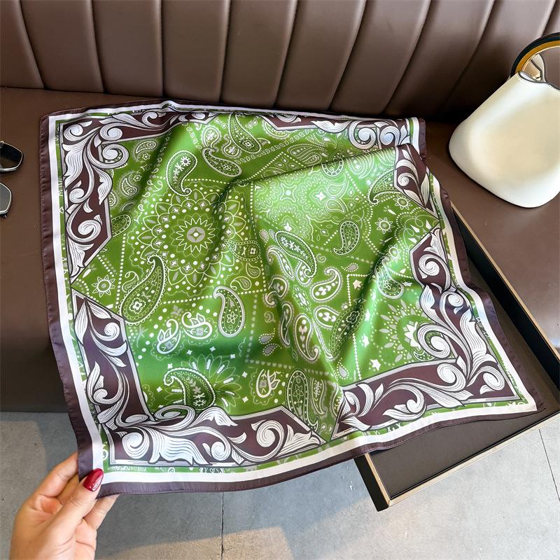 Classic Cashew Nut Simulation Silk Printing Silk Scarf Square Scarf High-end Shawl Sunscreen Neck Small Square Scarf Headscarf Women