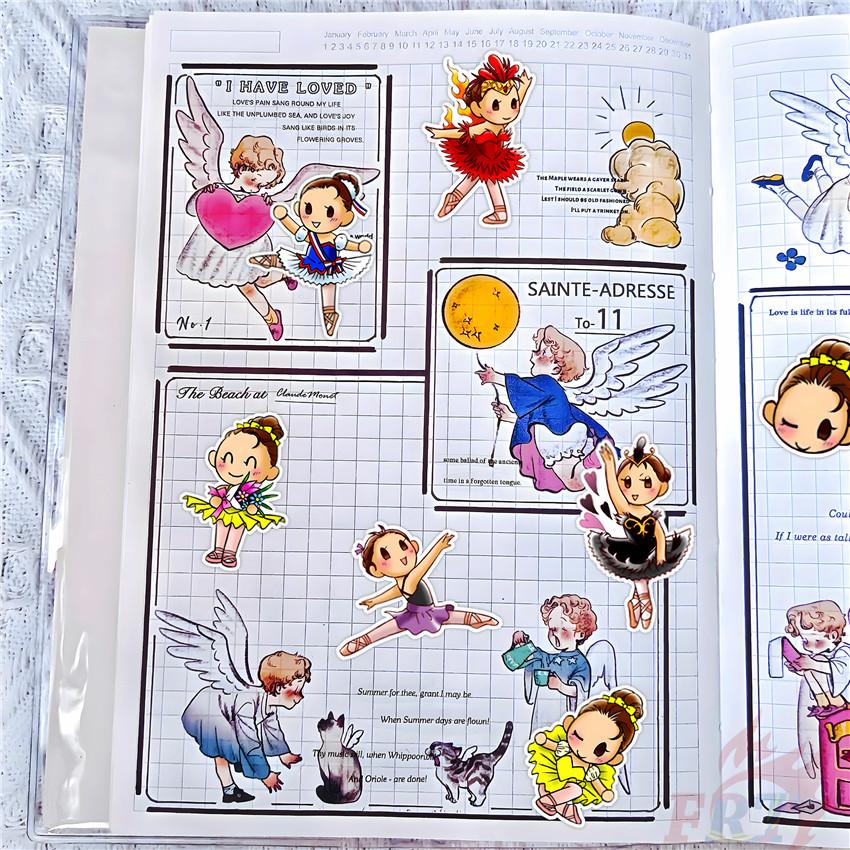 100Pcs/Set Ballet Girl Mini Diary Manual Stickers DIY Scrapbooks Album Decor Decals Stickers