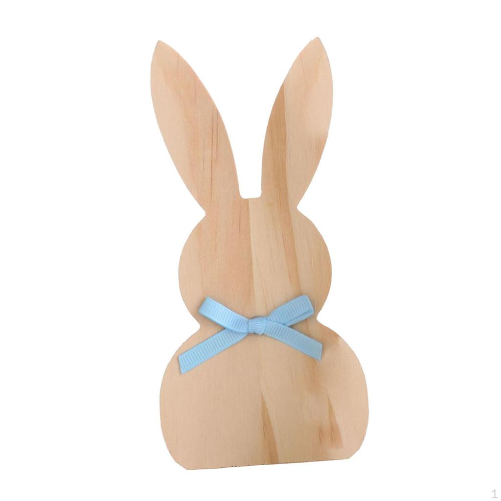 Segno di Legno con Coniglietto di Pasqua Vuoto, Ornamento da Esposizione per Pittura Fai-da-te per Sala da Pranzo
