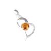 Citrine Gemstone 925 Sterling Silver Jewelry Zircon Pendant 1.37" Wedding Gift CZP-5-5