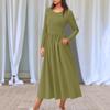 Women's  Floral,Gradient Print Midi Boho Dress Casual Long Sleeve Flowy Smocked Dresses With Pocket  Holiday Dresses for Women