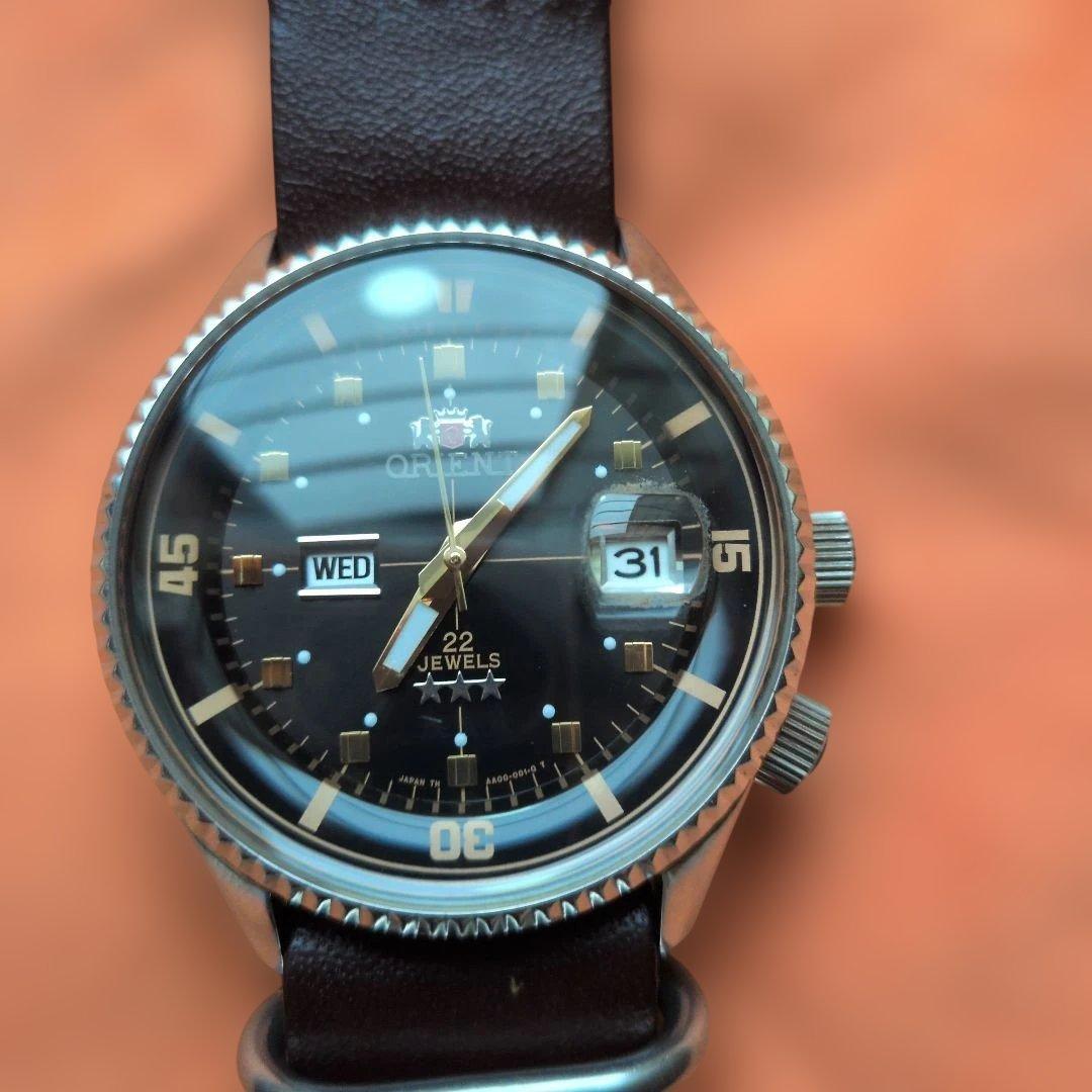 Orient Three Star Automatic Winding Inner Bezel Day Date Working Item