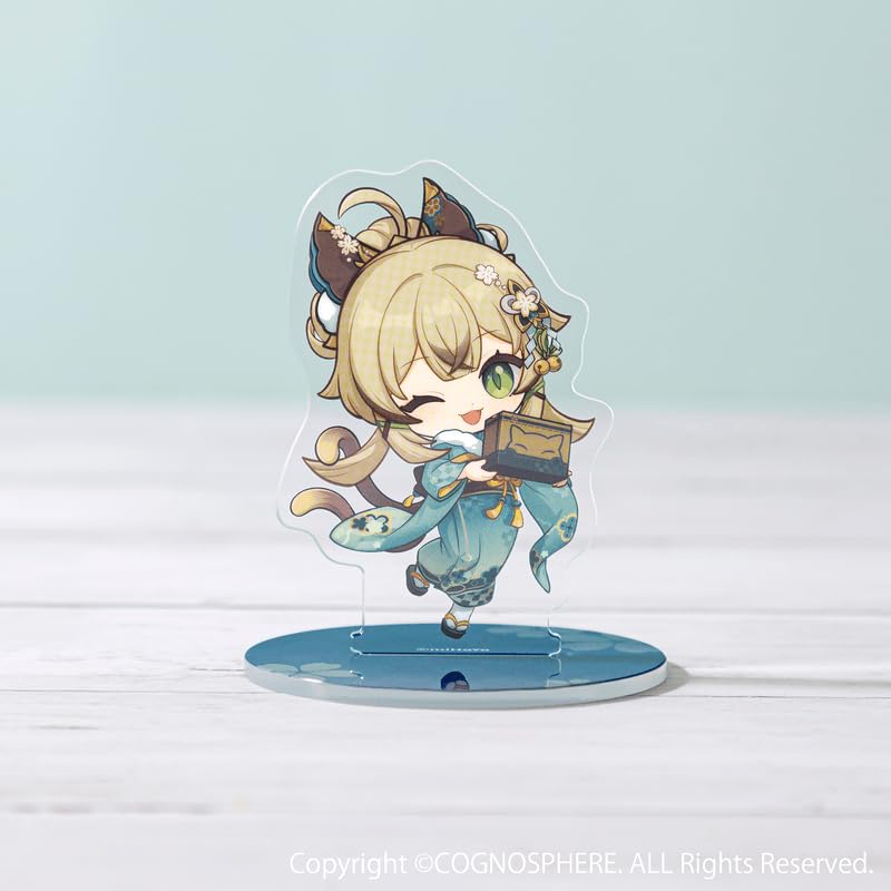 Genshin Impact Official Merchandise: Meow Meow Express Series Kirara Merchandise Set of 5, Including Badges, Keychains, Acrylic Stands (2 Types), and