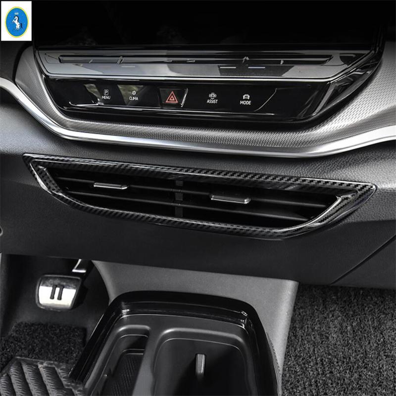 Carbon Fiber Interior Rear Air Outlet / Trunk Switch Button / Water Cup Frame Cover Trim Accessories For VW ID.4 ID4  - 2024