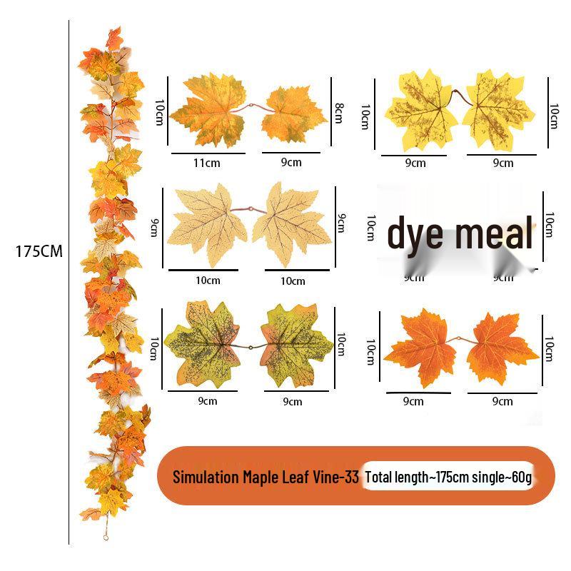 Artificial Maple Leaf Rattan Home Decor: Scenic Atmosphere Arrangement