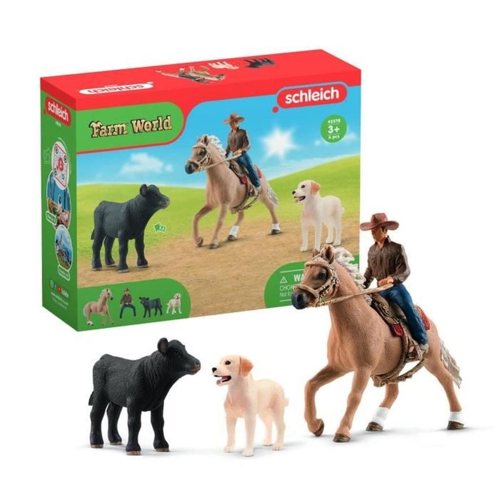 Coffret Aventures d'équitation Western, SCHLEICH 42578 Farm World, Animaux de la ferme, des 5 ans