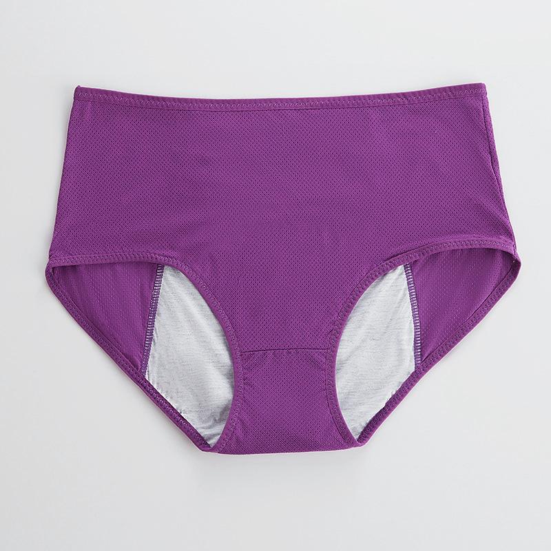 Plus Size Breathable Leakproof Mid-Waist Period Panties