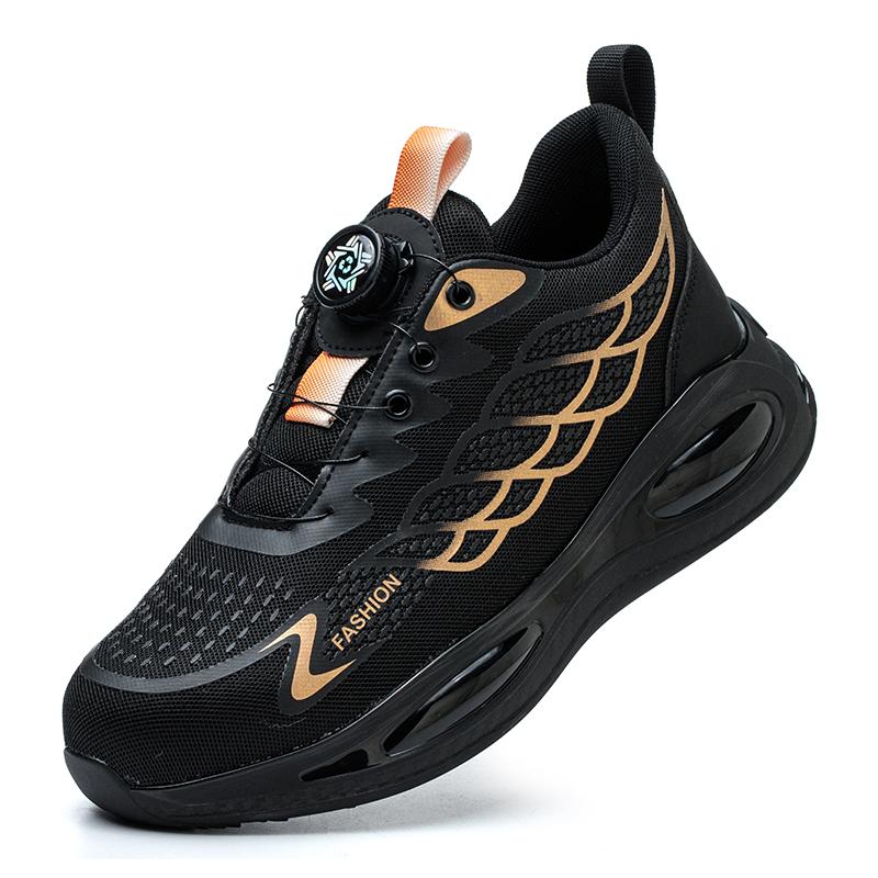 

Мужская защитная обувь с вращающейся пряжкой, рабочие ботинки, защитные ботинки со стальным носком, мужские рабочие кроссовки с защитой от проколов и ударов, неразрушаемая обувь 38