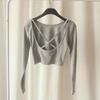 Korean Spicy Backless Long Sleeve Crop Top for Women - Trendy and Sexy