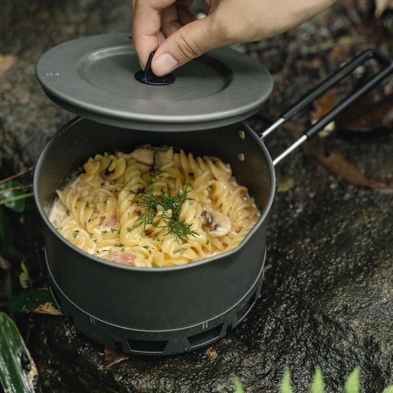 Windproof Outdoor Cooking Pot Heat Exchange Camping Cooking Pot Replacement Light Weight Camping Cookware Easy to Use