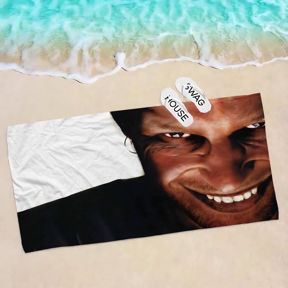 Jmg Household Supplies A-Aphex Twin Microfiber Printed Beach Towel Mountain Climbing Yoga Beach Swimming Running Absorbent Soft Towel