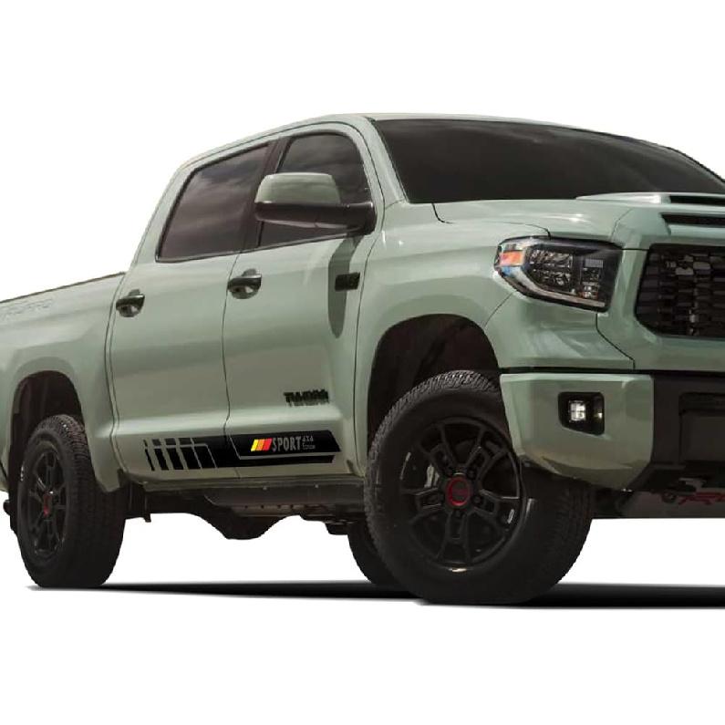 2X Side Door Stripes Decal Sticker Sport Edition 4X4 Compatible With Toyota Tacoma 2004 - Present (#02) (Gloss Black)
