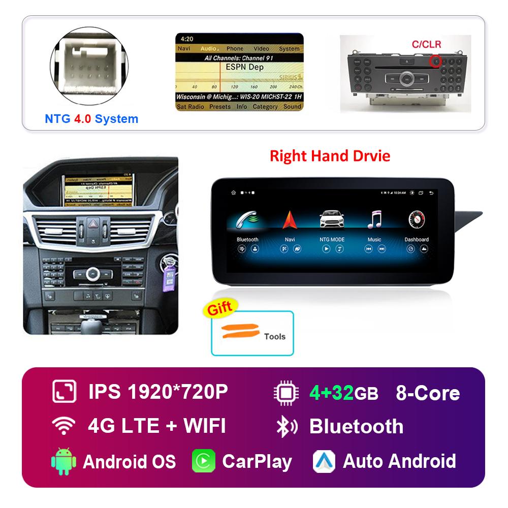 

12,3-дюймовый правый руль для Mercedes Benz E Class W212 2009 - 2015 NTG 4.0 4.5 система Android автомобильный радиоприемник мультимедийный плеер