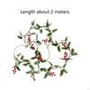 Artificial Christmas Berries Garland Rattan 2M Wall Hanging Greenery Wreaths DIY