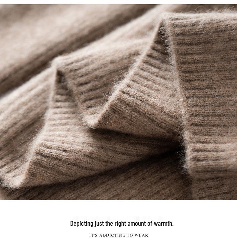 Women's High-Neck Cashmere Sweater - 2025 Autumn/Winter Collection, Half-Zip, Loose Fit, Warm, High-End Knitwear