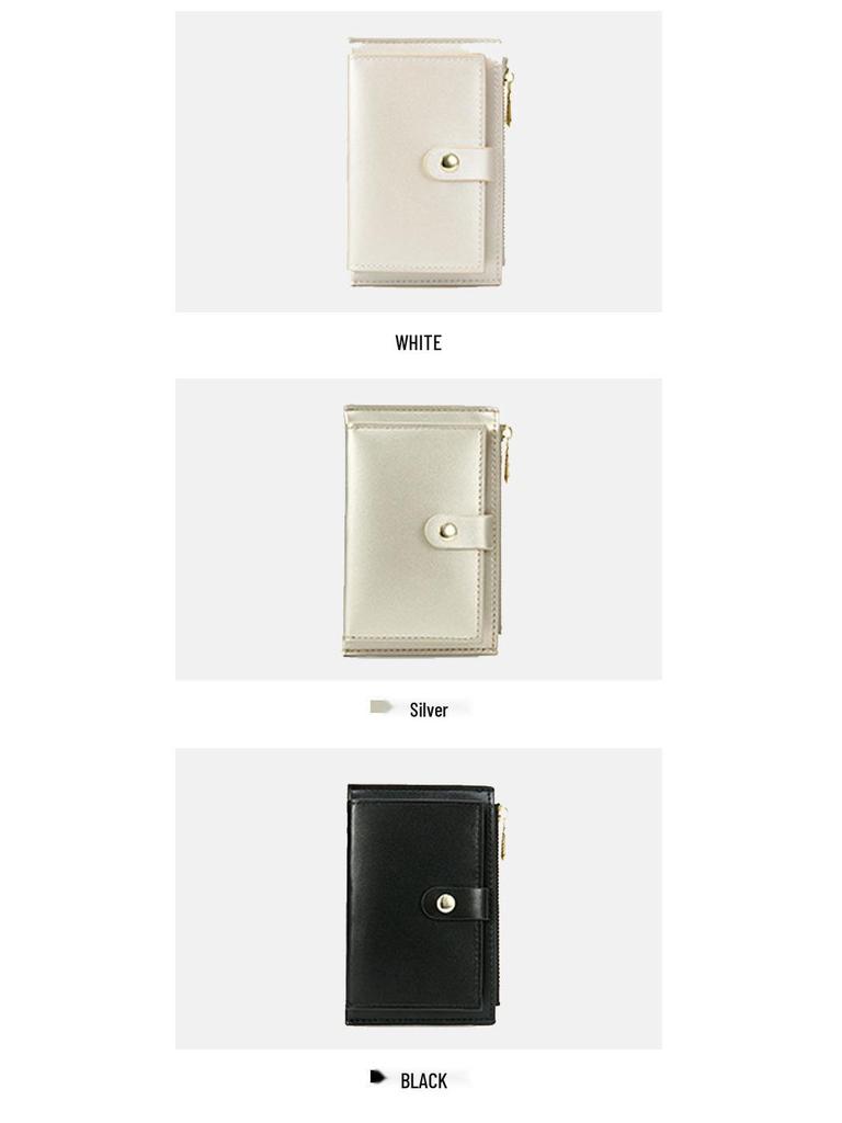 HAITAO Women's Pearlescent Korean Wallet: Compact Zipper Bag with Multi-Card Slots and Coin Purse.