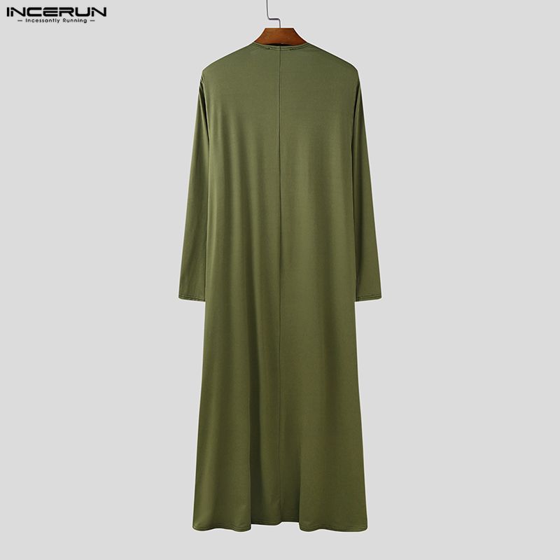 INCERUN S-5XL Men Long Sleeve Open Front Casual Long Cardigan Coats