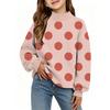 Kids Printed Neck Long Sleeve Raglan Sweatshirt Lightweight Casual Top