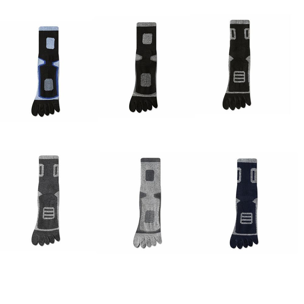 Patchwork Breathable Five Finger Socks Quick Dry Sweat-Absorbent Split-toe Socks Anti-odor Mesh Five Toe Socks Outdoor Sports