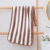 Soft Absorbent Coral Fleece Face Towel - Simple Stripe Design for Adults