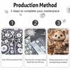 5D Framed Pearl Painting Kit Cute Artist Hedgehog Pattern Sparkling Bead Art Canvas Ready to Display Creative Home Decor Gift