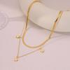 18K Gold & Titanium Steel Double Layer Butterfly Pearl Necklace - Elegant, Durable, Colorfast Women's Clavicle Chain