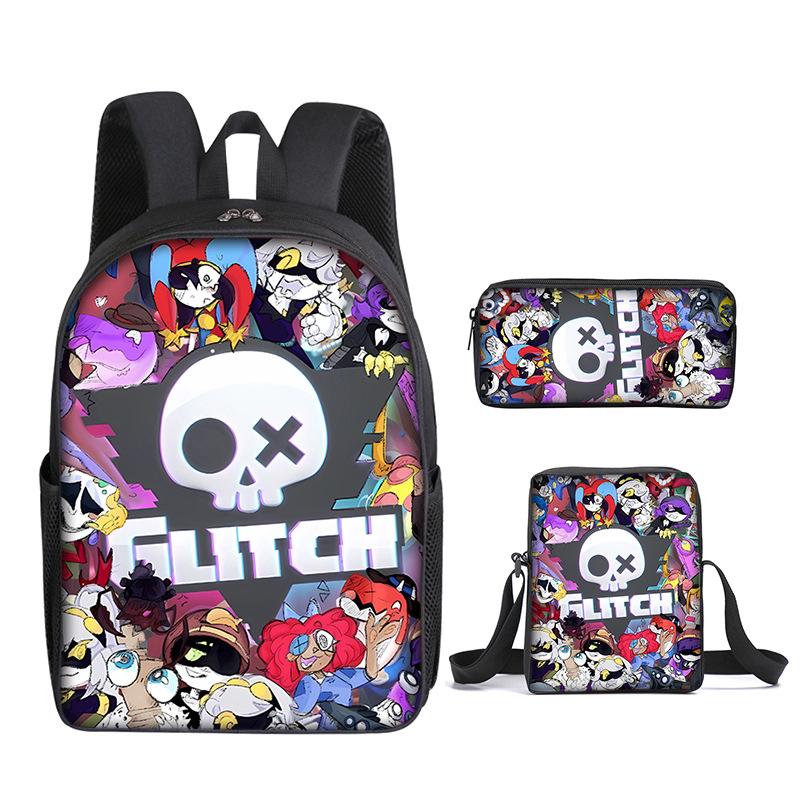 Droni Killer Novità Classici Stampa 3D Set da 3 pezzi Zaino Scolastico per Studenti Zaino per Laptop Zaino a Spalla Inclinata Astuccio