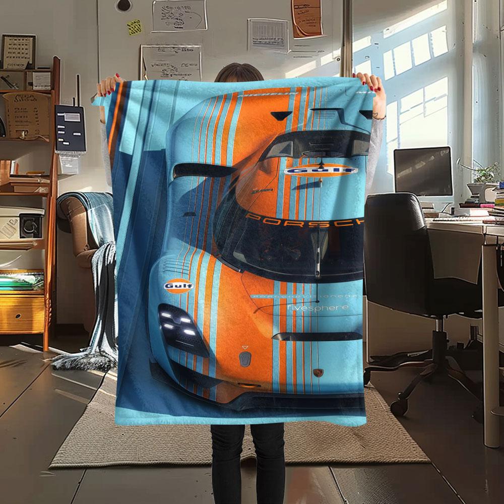 Gulf Printed Flannel Blanket, soft throw for bedroom sofa, washable, Christmas present, great gift.