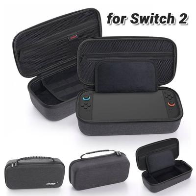 Carrying Case with 8-Bit Game Cartridge Storage Box Portable Storage Bag W/ Mesh Pocket Game Conslole Case for Switch 2 NS2