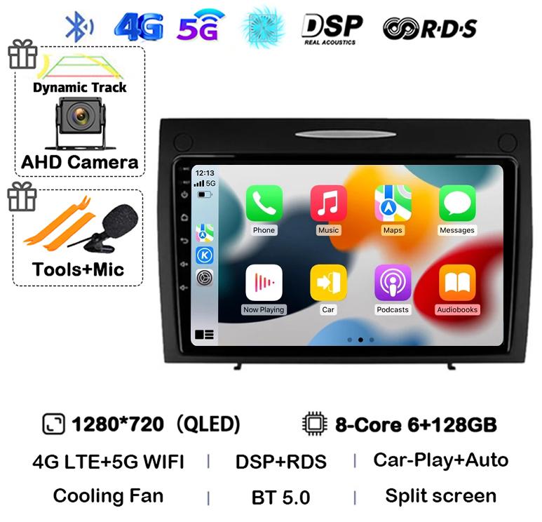 Android 14 Carplay Auto For Mercedes Benz SLK Class R171 SLK200 SLK280 SLK300 2000-2011 Car Radio Multimedia Video Player Stereo