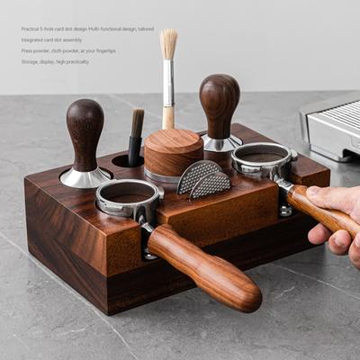 Ahşap Kahve Tamper İstasyonu Taban Tamper Tutucu Espresso Tamper Mat Tezgahlar İçin Kaymaz Dükkan Tezgahı Kahve Barista Aracı