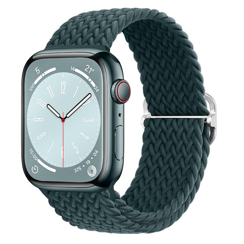 Elastic Woven Nylon Band F Smart Apple Watch Band 40 41 44 45MM Iwatch SE8 7 5 6 , Alloy Buckle Sport Soft Breathable Accessories Strap Blet Bracelet