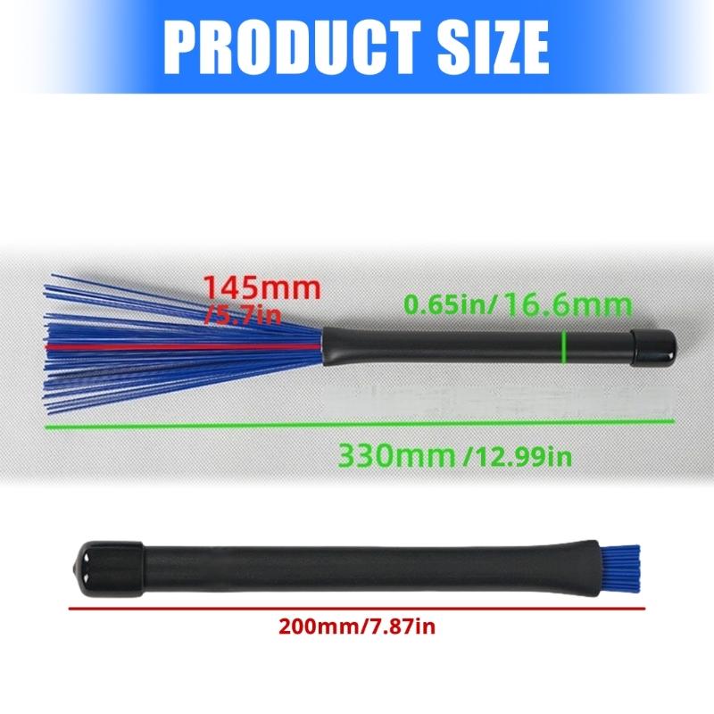 1Pair Professional Nylon Drumsticks Brushes Replacement Retractable Wire Brush Rod Drum Sticks Brush Easy To Use