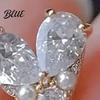 Faux Pearl Ear Studs Rhinestone Heart Artificial Diamonds Love Stud
