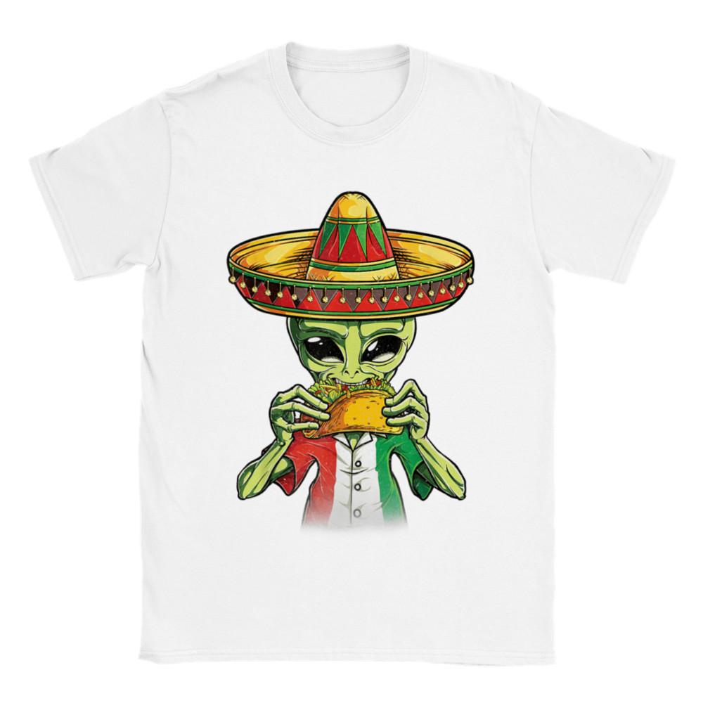 Инопланетянин ест тако - Унисекс футболка с круглым вырезом Унисекс футболка L