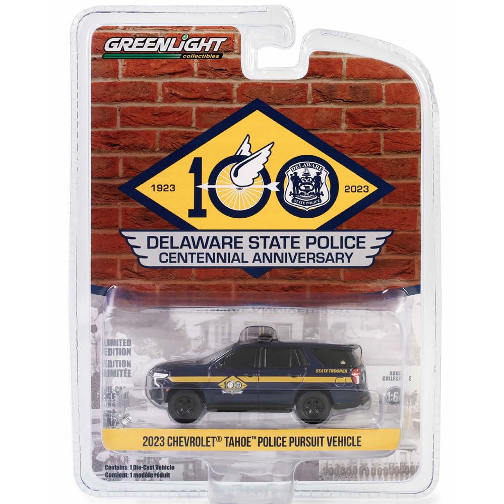 GREENLIGHT Масштаб 1:64 Коллекция к юбилею Серия 16 «2023 Chevrolet Tahoe Полицейская машина для преследования»