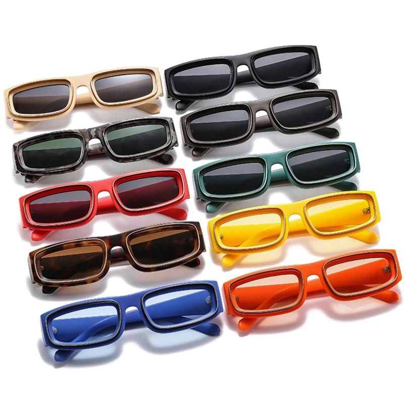 Men Small Rectangle Punk Sunglasses Luxury Brand Vintage Retro Square Sun Glasses UV400 Protection Shades