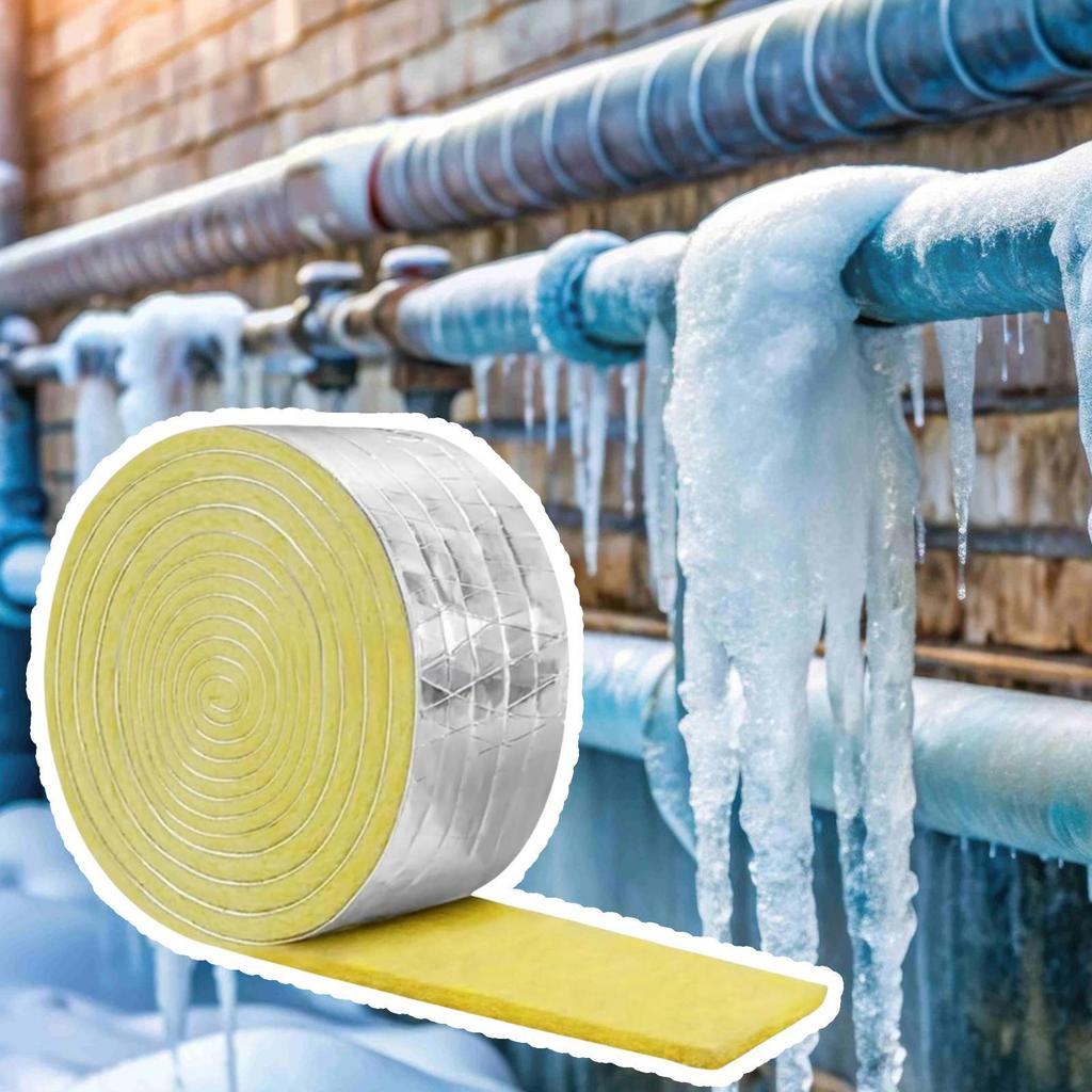 10m Pipe Insulation Wrap Fireproof Protection Insulation Roll for HVAC AC Air Industrial Piping Hot Water Distribution