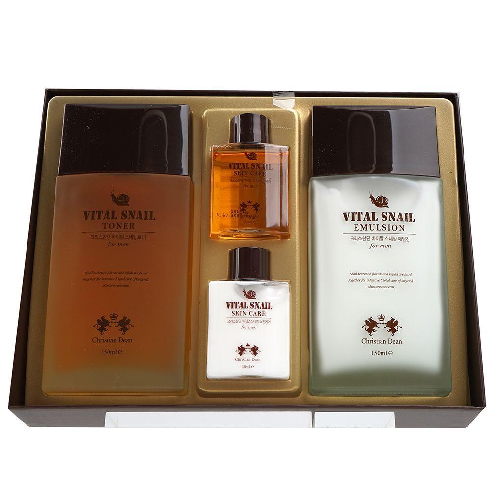 QWCBYCOU Homme Snail Men s Skincare 2-Piece Gift Set