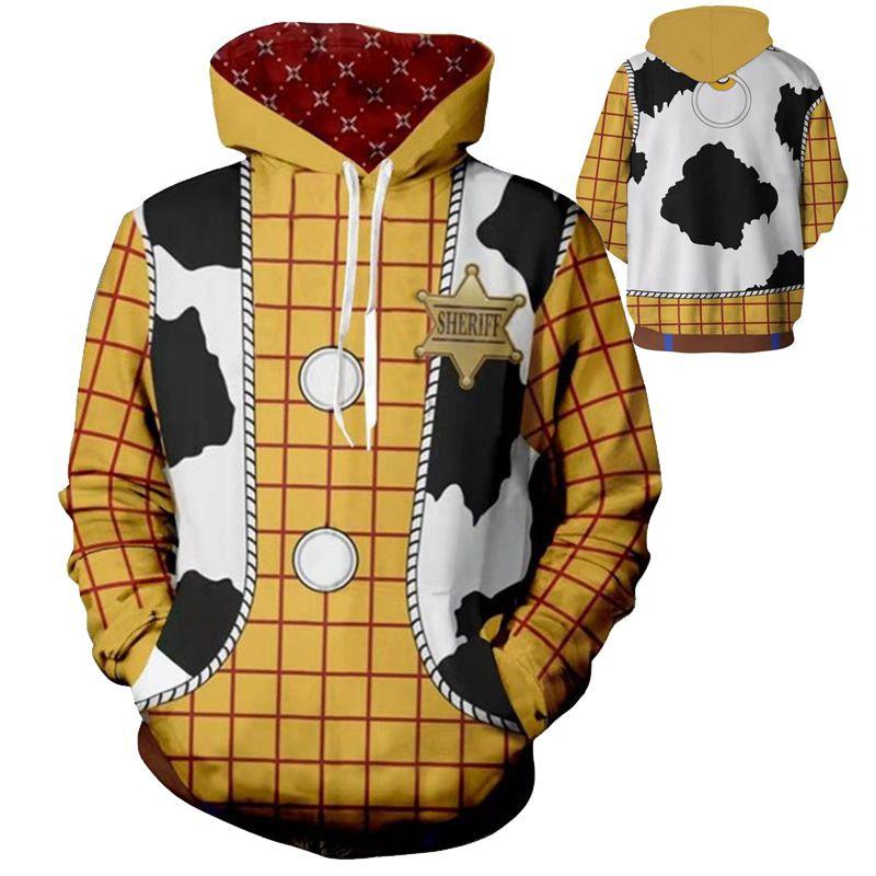 Toy Story 4 Cowboy Sheriff Woody Pattern Pullover Hoodie Sweatshirt With Vibrant 3d Digital Print