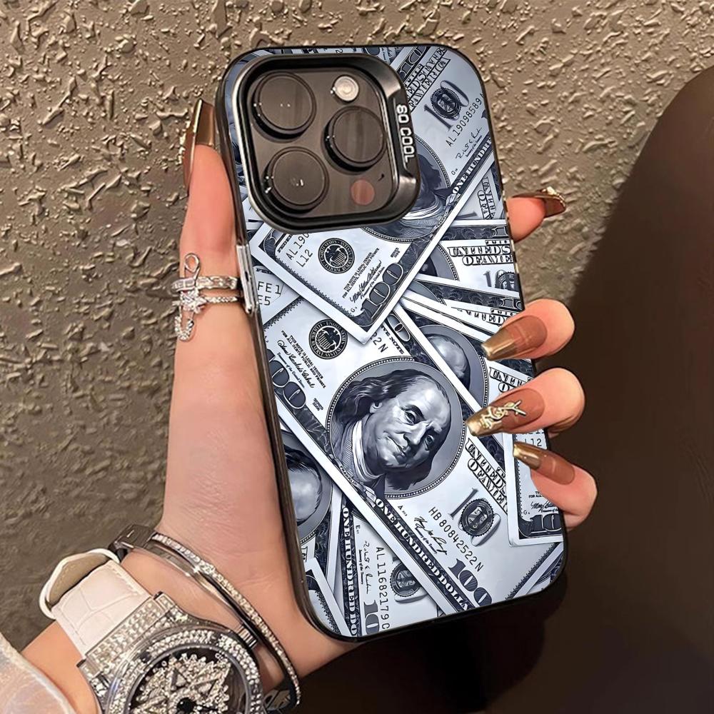 USD Dollar Translucent Mobile Phone Case for iPhone 17 16 15 14 13 12 11 X XR XS Air Pro Max Plus Colorful Cover