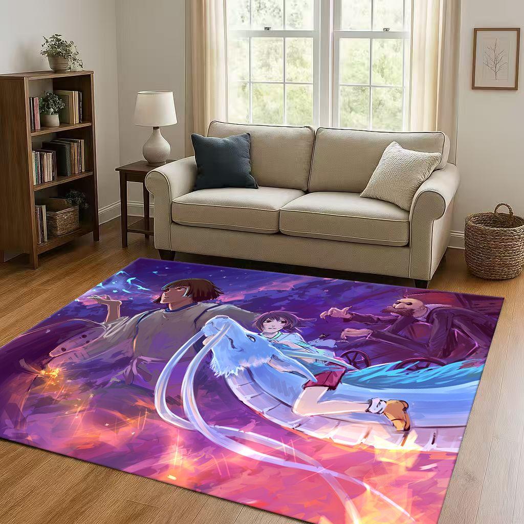 Classic Cartoon Spirited Away No Face Man Living Room Non-Slip Area Rug Soft Carpet for Bedroom Playroom Sofa,Home Decor Doormat